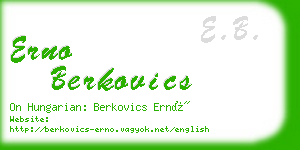 erno berkovics business card